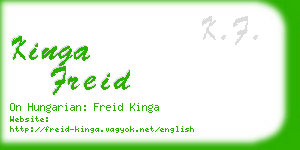 kinga freid business card